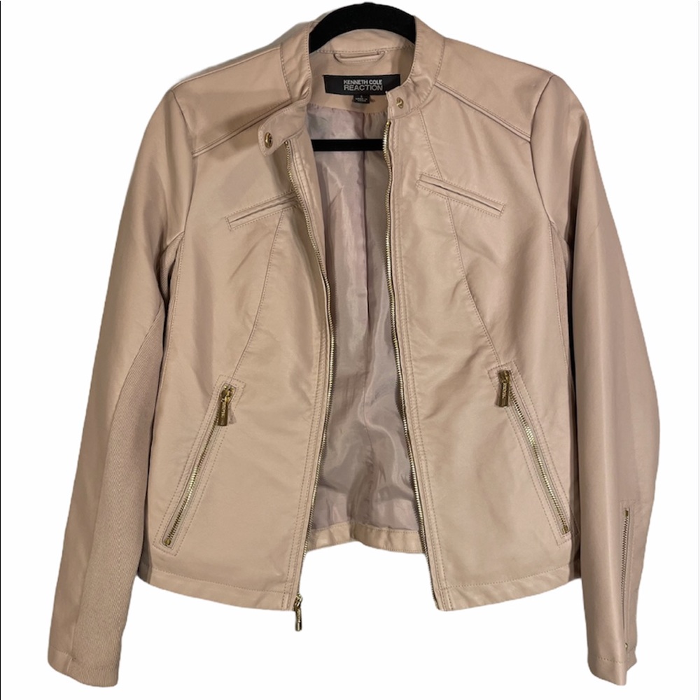 Kenneth Cole Reaction Faux Leather Moto Jacket S